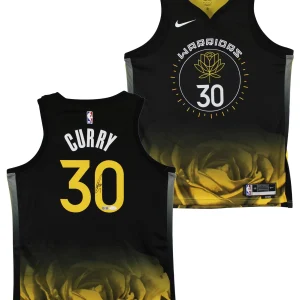 Warriors Stephen Curry Authentic Signed Black Nike Rose City Edition Jersey JSA