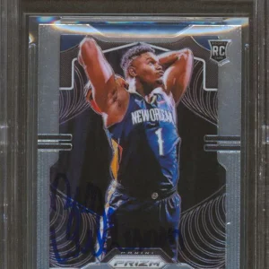 Zion Williamson Signed 2019 Panini Prizm #248 RC Card Grade 9.5 Auto 10 BAS Slab