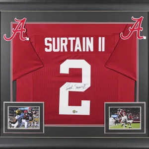 Alabama Patrick Surtain II Signed Maroon Pro Style Framed Jersey BAS Witnessed