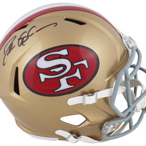 49ers Deion Sanders Signed 1964-95 TB Full Size Speed Rep Helmet BAS Witnessed