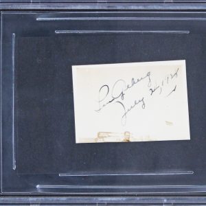 Yankees Lou Gehrig "July 24, 1928" Signed 1.75x2.5 Cut Signature BAS Slabbed
