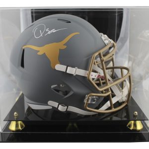 Texas Quinn Ewers Signed Slate Full Size Speed Rep Helmet w/ Case BAS Witnessed