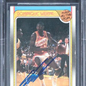 Hawks Dominique Wilkins Signed 1988 Fleer #125 AS Card Auto 10! BAS Slabbed