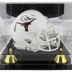 Texas Quinn Ewers Authentic Signed Speed Mini Helmet w/ Case BAS Witnessed