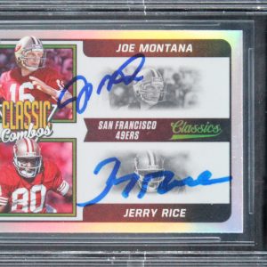 Jerry Rice & Joe Montana Signed 2021 Classics CC Silver #6 Card Auto 10 BAS Slab