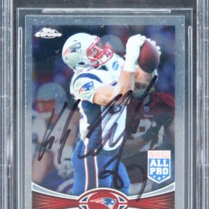 Patriots Rob Gronkowski Authentic Signed 2012 Topps Chrome #12 Card BAS Slabbed