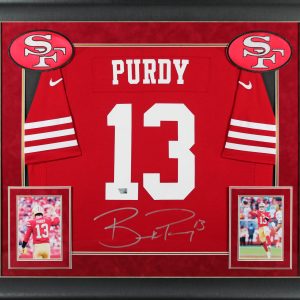 49ers Brock Purdy Authentic Signed Red Nike Game Framed Jersey Fanatics