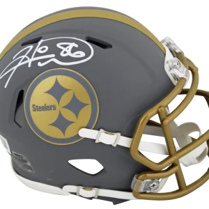 Steelers Hines Ward Authentic Signed Slate Speed Mini Helmet BAS Witnessed