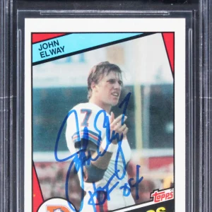 Broncos John Elway "HOF 04" Signed 1984 Topps #63 Rookie Card Auto 10! BAS Slab