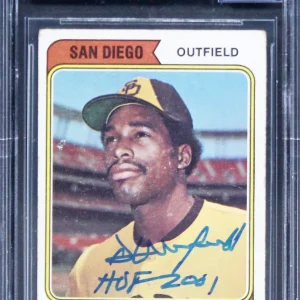 Padres Dave Winfield "HOF 2001" Signed 1974 Topps #456 Card Auto 10! BAS Slab 2