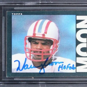 Oilers Warren Moon "HOF 06" Signed 1985 Topps #251 Rookie Auto 10! BAS Slabbed