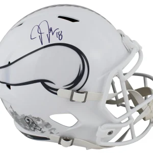 Vikings Justin Jefferson Signed STS III Full Size Speed Rep Helmet BAS Witnessed