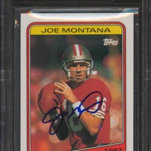 49ers Joe Montana Signed 1988 Topps #4 RB Card Auto Graded 10! BAS Slabbed