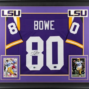 LSU Dwayne Bowe Authentic Signed Purple Pro Style Framed Jersey BAS Witnessed