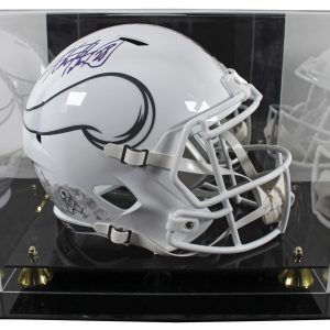 Vikings Adrian Peterson Signed STS III Full Size Speed Rep Helmet W/ Case BAS W