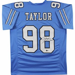 North Carolina Lawrence Taylor "UNC" Signed Light Blue Pro Style Jersey BAS Wit