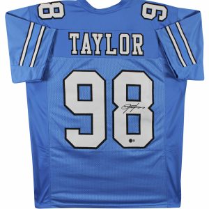 UNC Lawrence Taylor Authentic Signed Light Blue Pro Style Jersey BAS Witnessed