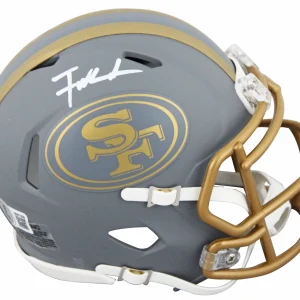 49ers Frank Gore Signed Slate Speed Mini Helmet w/ White Sig BAS Witnessed