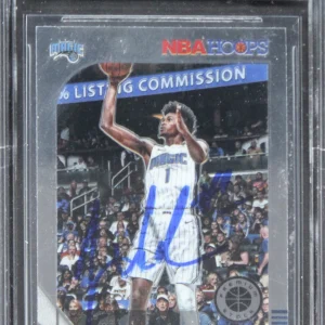 Magic Jonathan Isaac Signed 2019 Hoops Premium Stock #141 Card Auto 10! BAS Slab