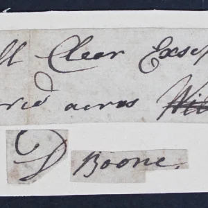 Daniel Boone Authentic Signed 1.85x6.5 Cut Signature JSA #YY97266