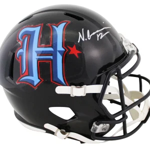 Texans Nico Collins Signed 2024 Alt H-Town Full Size Speed Rep Helmet BAS Wit 2