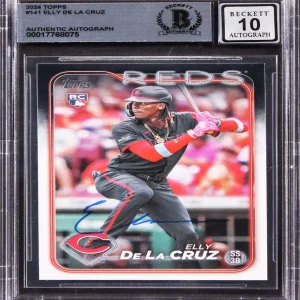 Reds Elly De La Cruz Signed 2024 Topps #141 Rookie Card Auto 10! BAS Slabbed