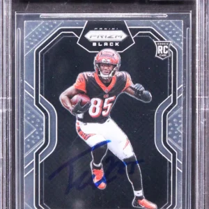 Tee Higgins Signed 2020 Panini Prizm Black #10 Rookie Card Auto 10! BAS Slabbed