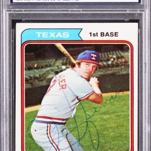 Rangers Jim Spencer Authentic Signed 1974 Topps #580 Card Autographed PSA Slab