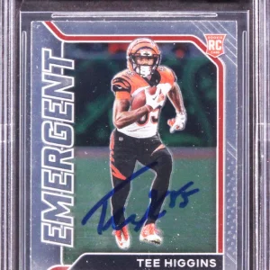 Tee Higgins Signed 2020 Panini Prizm Emergent #17 Rookie Card Auto 10! BAS Slab