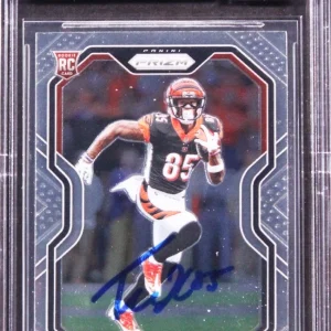 Bengals Tee Higgins Signed 2020 Panini Prizm #308A RC Card Auto 10! BAS Slabbed