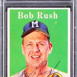Braves Bob Rush Authentic Signed 1958 Topps #313 Card Autographed PSA/DNA Slab