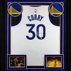 Stephen Curry Signed White Nike Association Edition Swingman Framed Jersey BAS