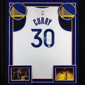 Stephen Curry Signed White Nike Association Edition Swingman Framed Jersey JSA