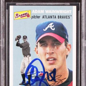 Braves Adam Wainwright Signed 2003 Topps Heritage #422 Rookie Card BAS Slabbed