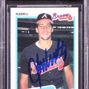 Braves John Smoltz Signed 1990 Fleer #595 Card Auto Graded Gem Mint 10! BAS Slab