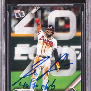 Braves Ronald Acuna Jr. "40/70 Club" Signed 2023 Topps Now #927 Card BAS Slabbed