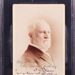 Charles Tiffany Authentic Signed 4.25x6.5 Sarony Cabinet Photo BAS Slabbed