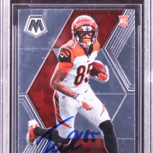 Bengals Tee Higgins Signed 2020 Panini Mosaic #213 Rookie Card BAS Slabbed