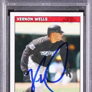 Blue Jays Vernon Wells Authentic Signed 2006 Bazooka #197 Card PSA/DNA Slabbed