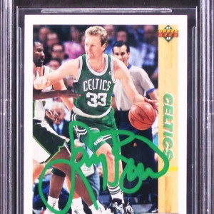 Celtics Larry Bird Signed 1991 Upper Deck #344 Card Auto Graded 10! BAS Slab