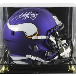 Vikings Adrian Peterson Signed Full Size Speed Rep Helmet W/ Case BAS Witnessed
