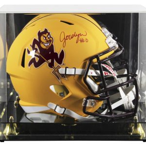 ASU Jordyn Tyson Signed Sparky F/S Speed Rep Helmet W/ Case w/ Maroon Sig BAS W