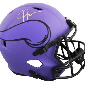 Vikings Justin Jefferson Signed Rave Full Size Speed Rep Helmet BAS Witnessed