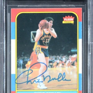 Warriors Chris Mullin Signed 1986 Fleer #77 Rookie Card Auto 10! BAS Slabbed
