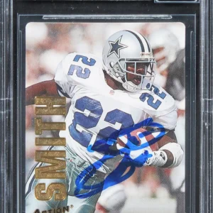 Cowboys Emmitt Smith Signed 1993 Action Packed #13 Card Auto 10! BAS Slabbed