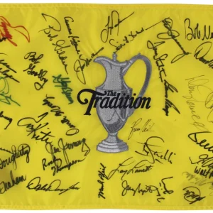 (39) Player, Irwin, Kite, Nicklaus, Authentic Signed Traditions Pin Flag BAS LOA