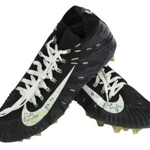 49ers Fred Warner "GU 22" Signed Game Worn Size 12 Nike Alpha Menace Cleats BAS