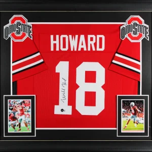 Ohio State Will Howard Authentic Signed Red Pro Style Framed Jersey BAS Witness