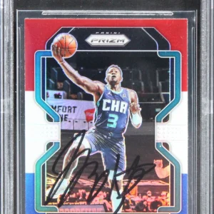 Hornets Terry Rozier Signed 2021 Panini Prizm Prizms RWB #152 Card BAS Slabbed