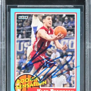 Warriors Klay Thompson Signed 2011 Fleer Retro #55 Rookie Card BAS Slabbed 2